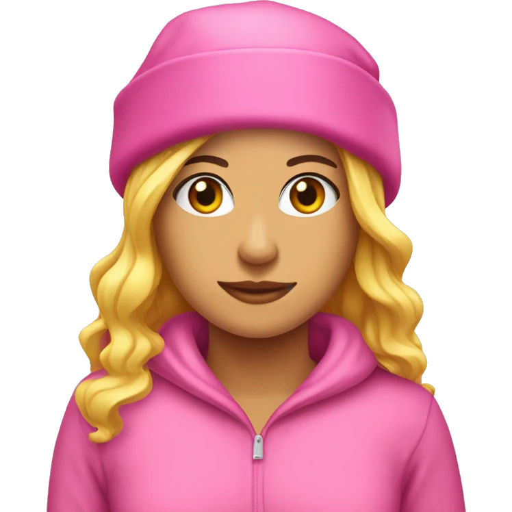 Chica gorro navidad rosa emoji