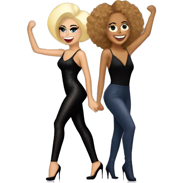 Lady Gaga & Beyonce dancing emoji