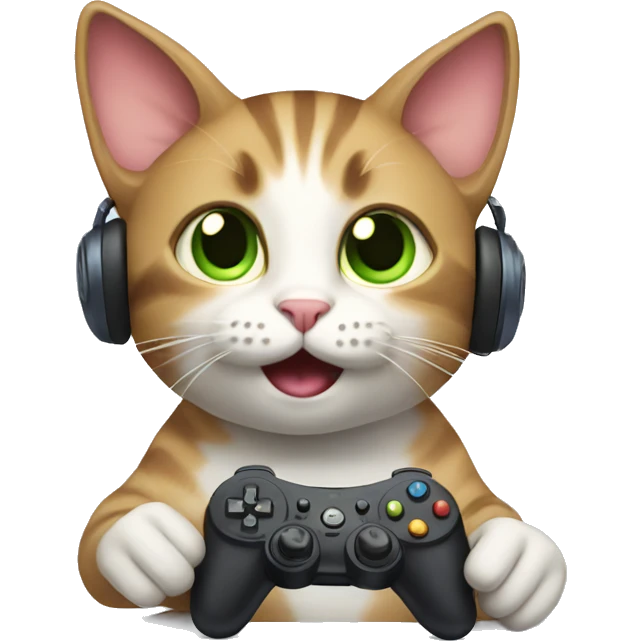 Cat playing video games emoji