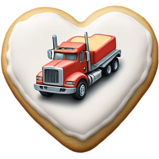 cookie heart with semi truck emoji