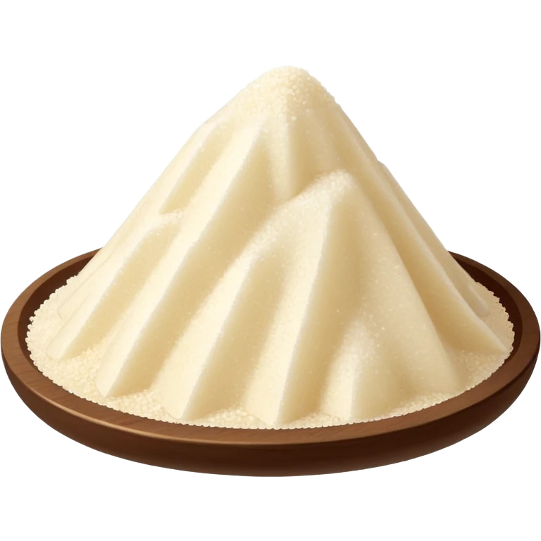 mound of vanilla sugar, light beige to off-white, fine and dry, visible dark vanilla specks, uneven surface, some granules at base, 3D clean style, no faces or extras, transparent background emoji