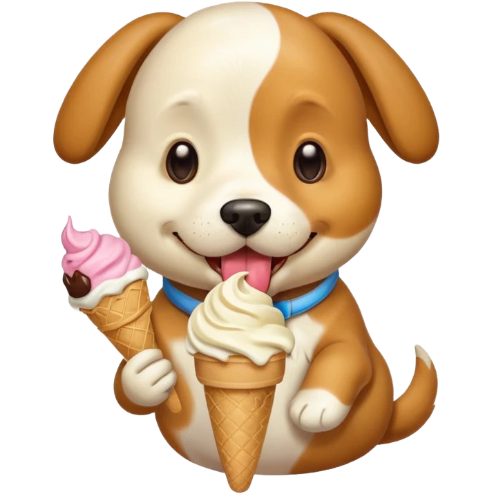 Dog with ice cream  emoji
