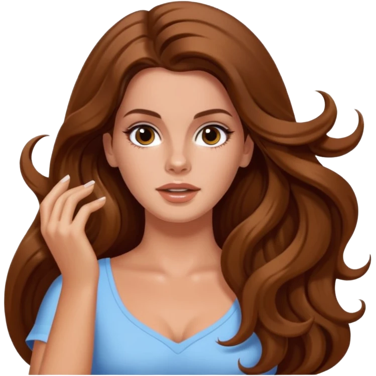 Lana del rey throwing her hair back, confidently emoji