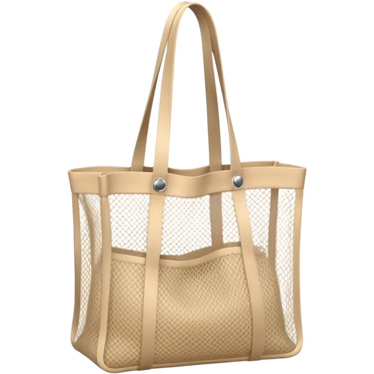 net bag,  mesh storage bag, tote bag, used for shopping, it has two knited handles as bag itself, it is empty inside of it just the shape of the bag emoji