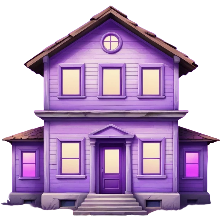 a paneled house from the USSR with a purple light in one of the windows. emoji