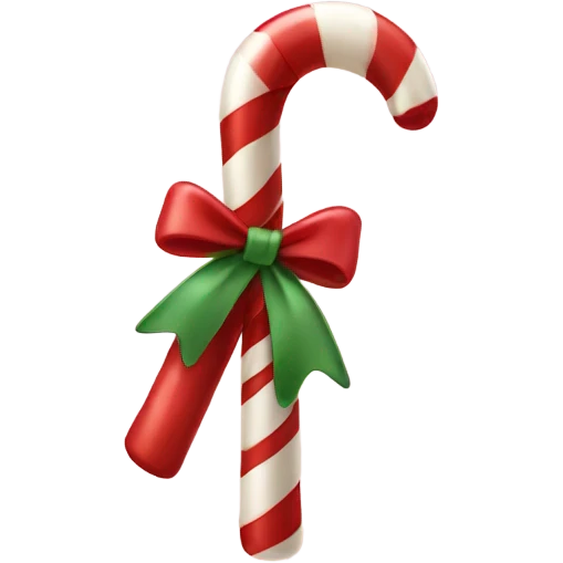 Candy cane with bow emoji