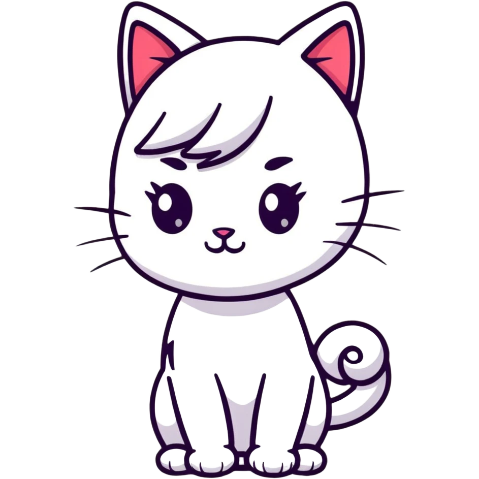beautiful cat girl with cat ears emoji