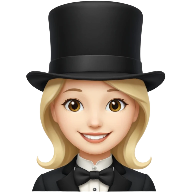 A girl with a top hat emoji