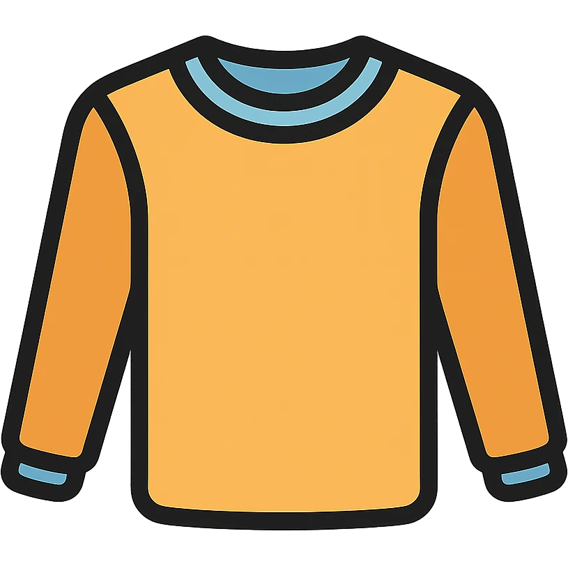 long sleeve shirt icon with color and black outlines emoji