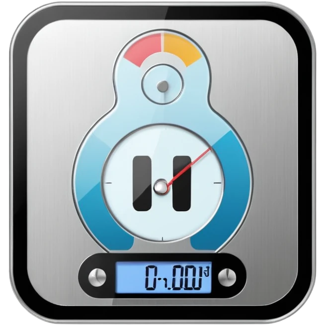 Digital weight scale with 0:00 on it emoji