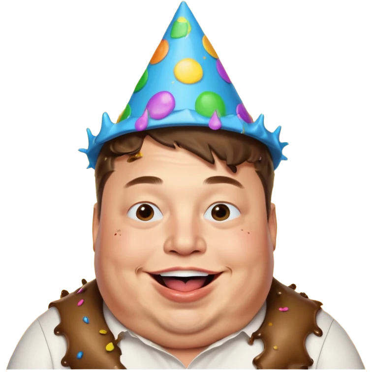 overweight elon musk partying with poop all over his mouth emoji