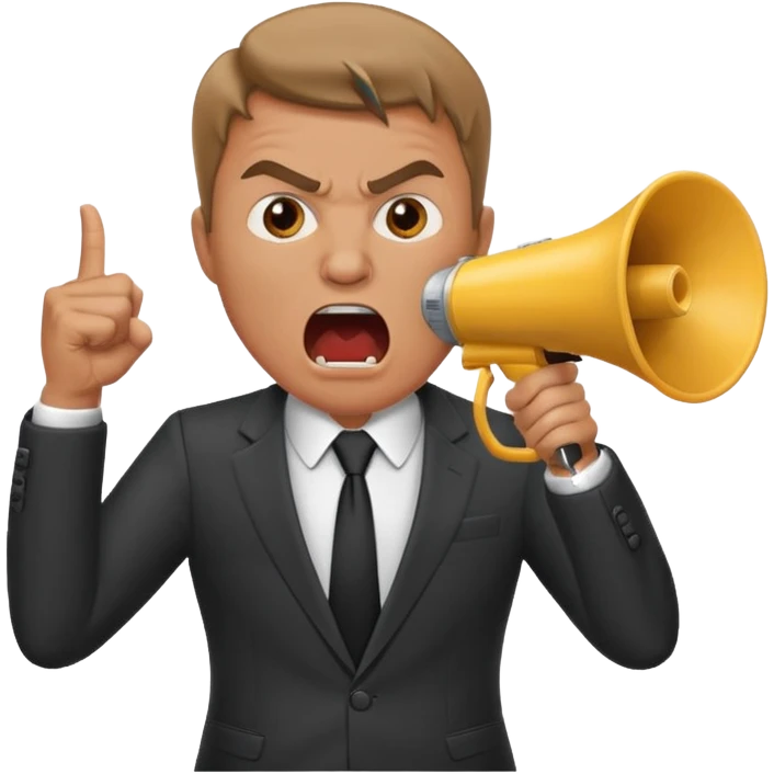 man shouting on megaphonee emoji
