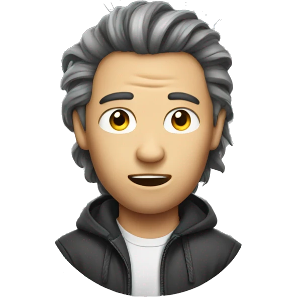 A man in the hair strucked by lightning  emoji