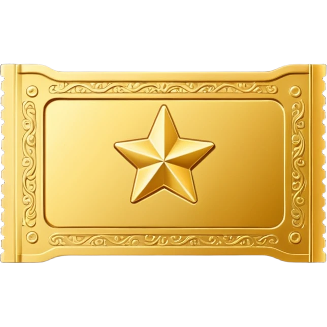 A Golden Ticket with a Star emoji