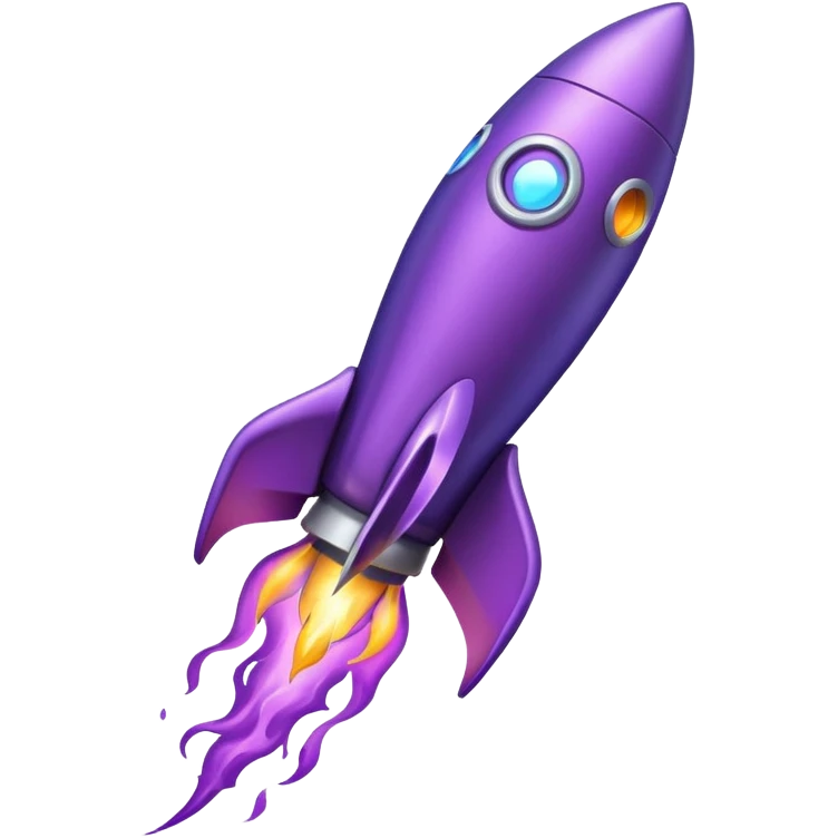 purple rocket purple flame emoji