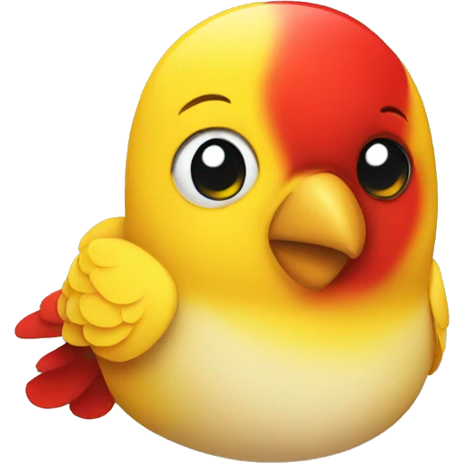 A yellow and red love bird  emoji