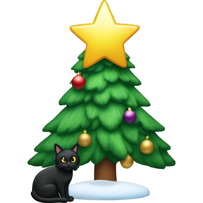 Christmas tree and black cat emoji