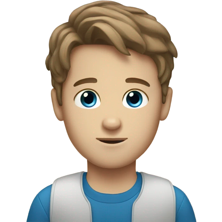 White boy brown hair blue eyes  emoji