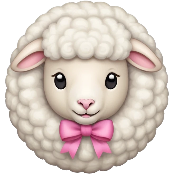 Pecora con fiocco rosa emoji