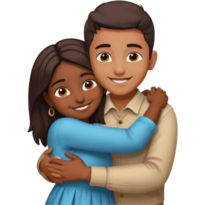 indian boy huggin indian girl from behind emoji