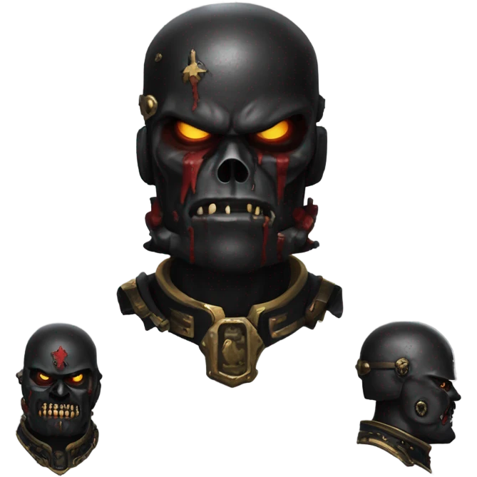 Warhammer 40K chaos space marine head, black legion emoji