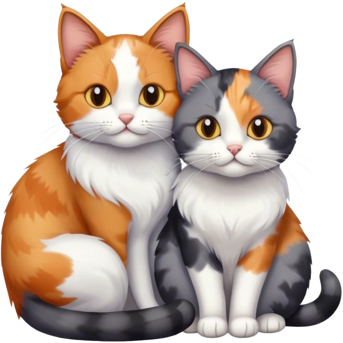 Two cats cuddling emoji