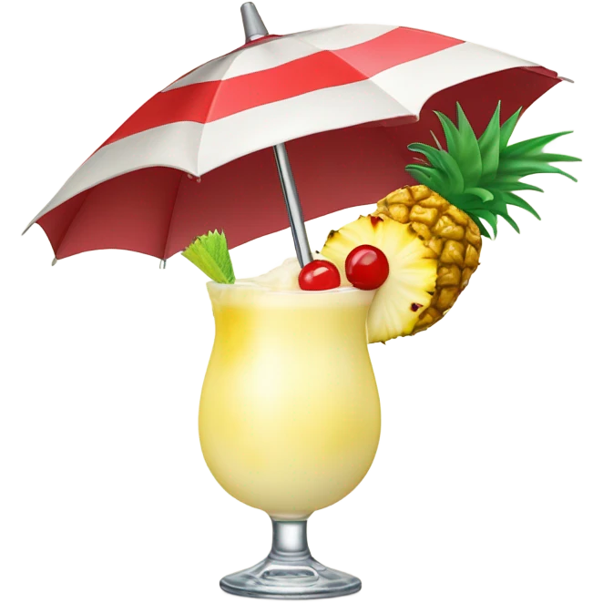 Pins colada drink at beach emoji