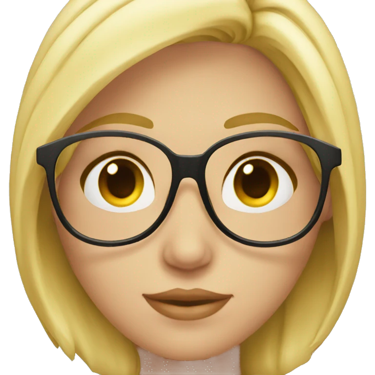 mujer rubia lentes emoji