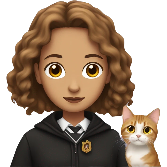 hermione granger with a cat face emoji