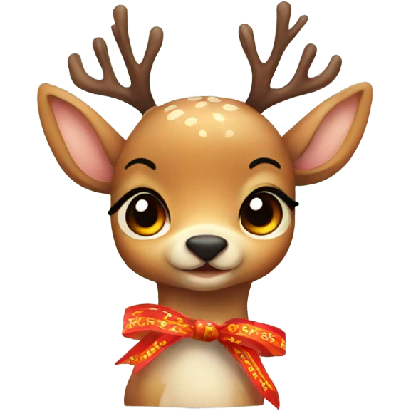 Cute deer with ribbons emoji