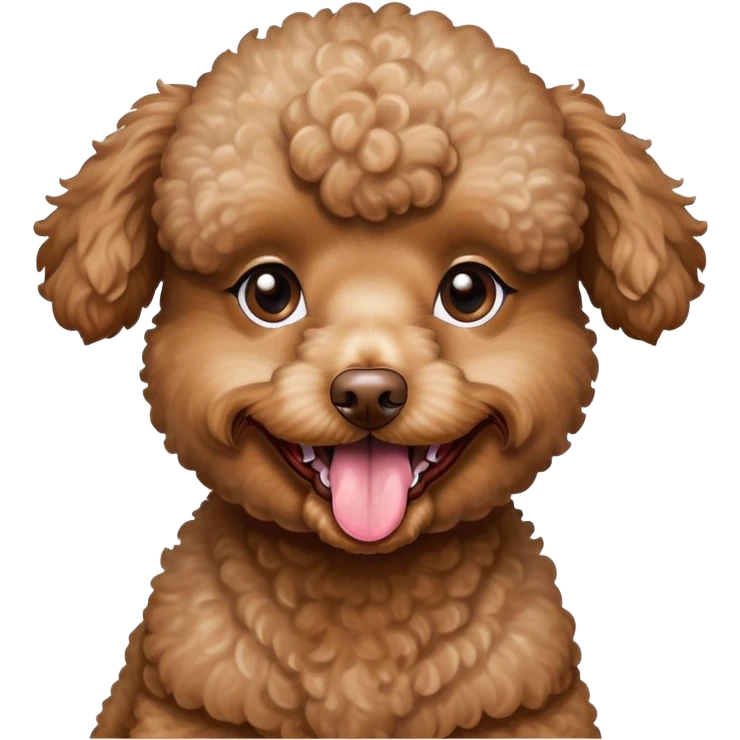 crusty brown tiny poodle dog with tongue out to the side emoji