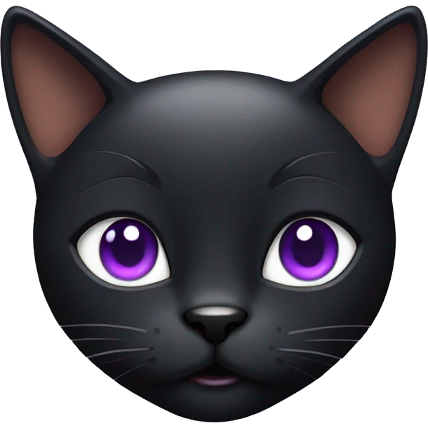 Black cat with violet Mohawk emoji