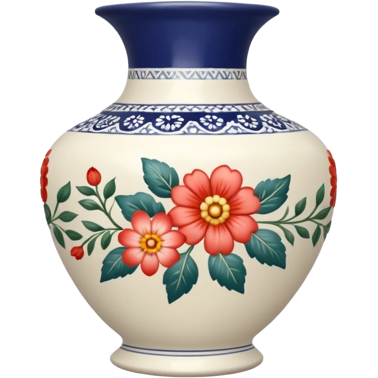 Pretty vase with floral pattern emoji