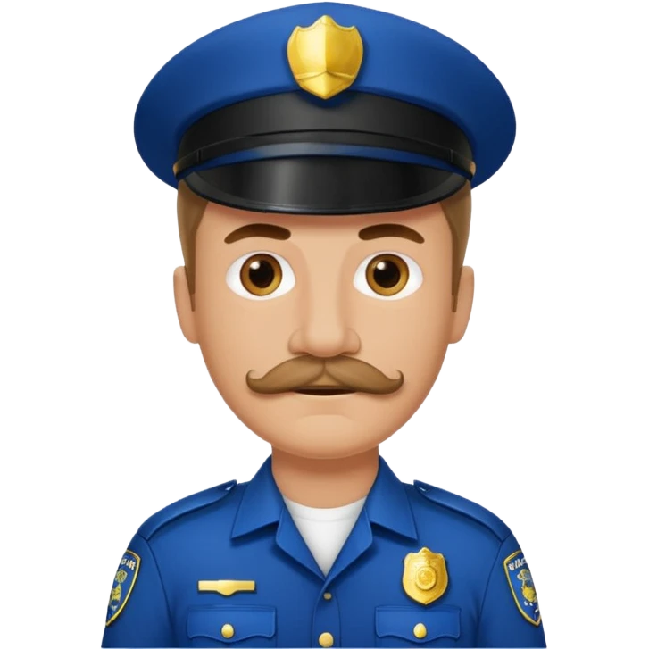 white men with mustache wear police's uniform emoji