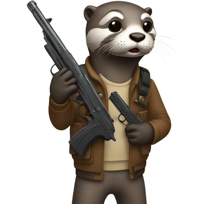 Otter with gun emoji