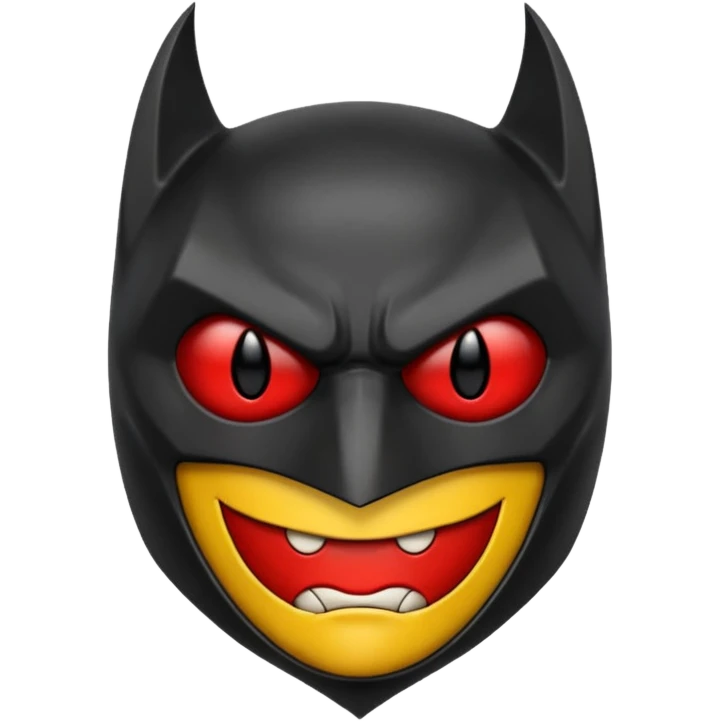 A batman emoji with red eyes and it should look realistic  emoji