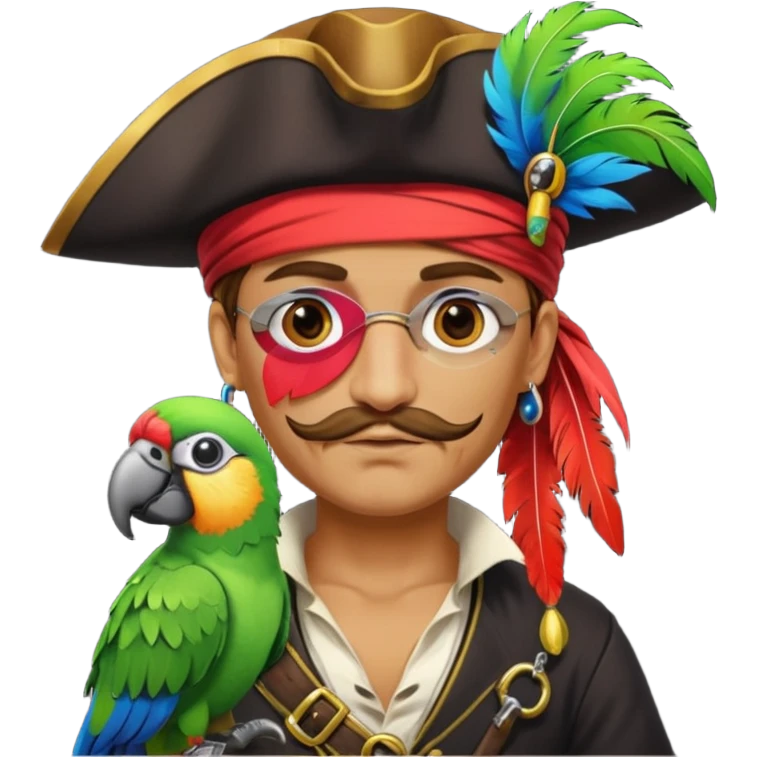 pirate and parrot emoji