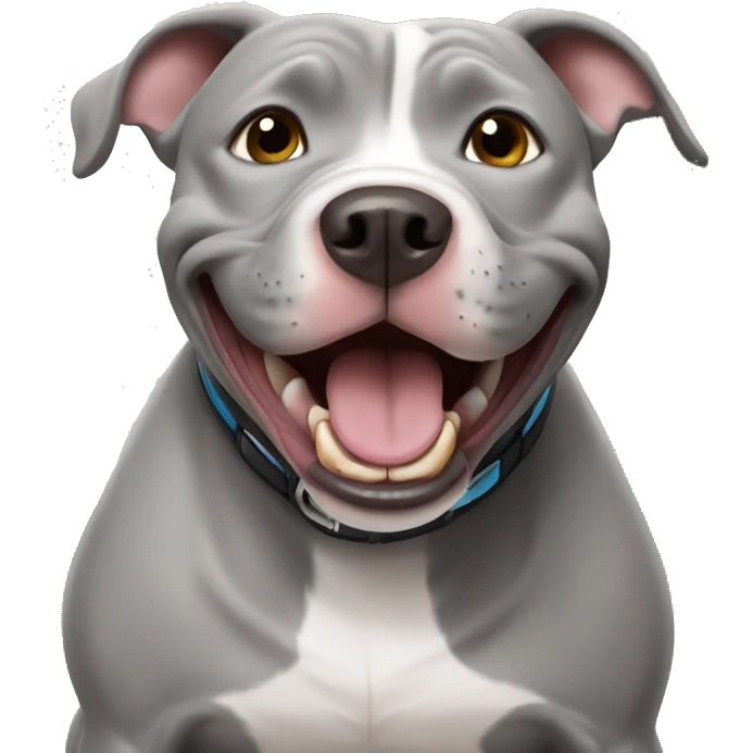 Excited gray pitbull emoji
