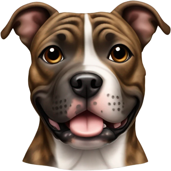happy brindle Staffordshire with no white emoji