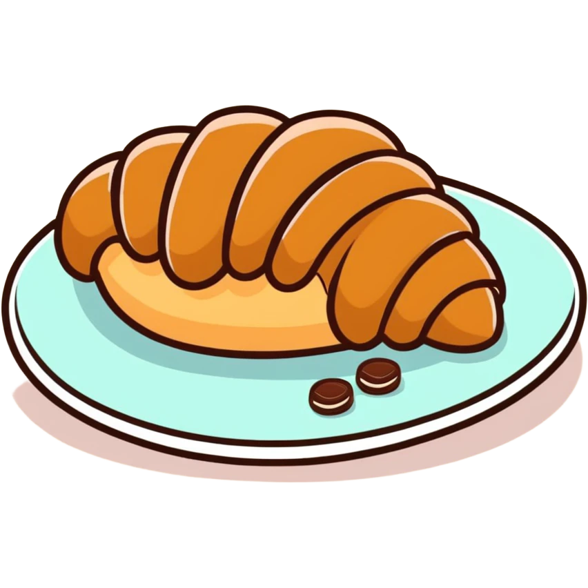 Croissant with chocolate on top emoji