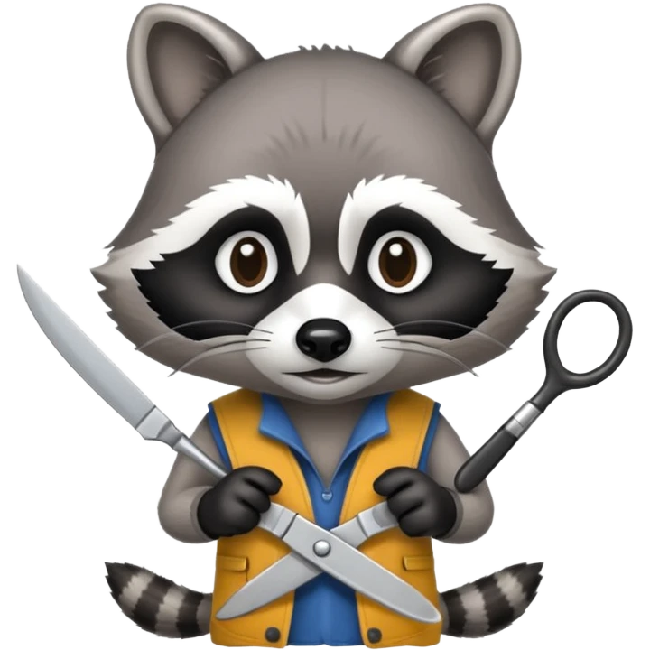Edward Scissor Hands Raccoon emoji