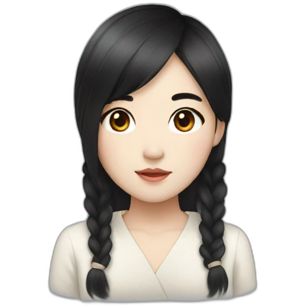 pretty korean girl with black hair emoji