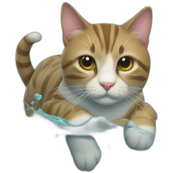 Cat in the water emoji