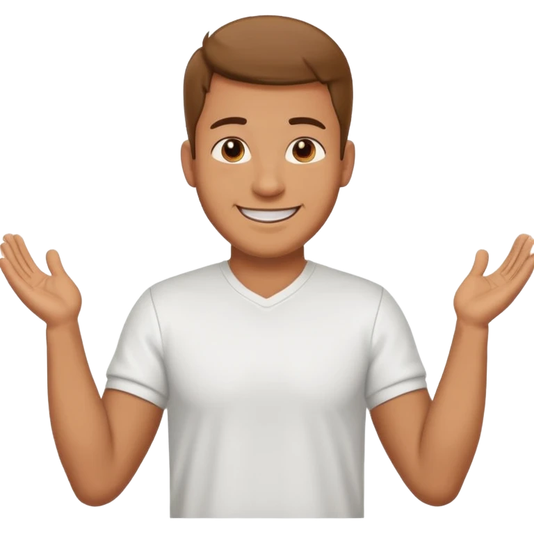 A man who has his balls to big and move yours hands upp and down emoji