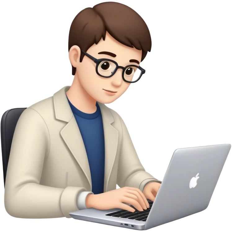 Person typing on laptop writing an essay emoji
