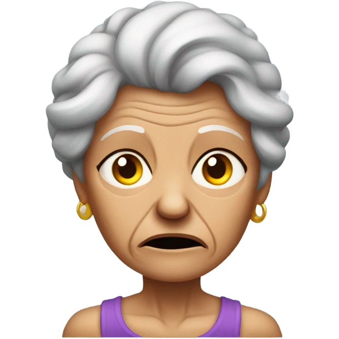 unhappy muscular grandma  emoji
