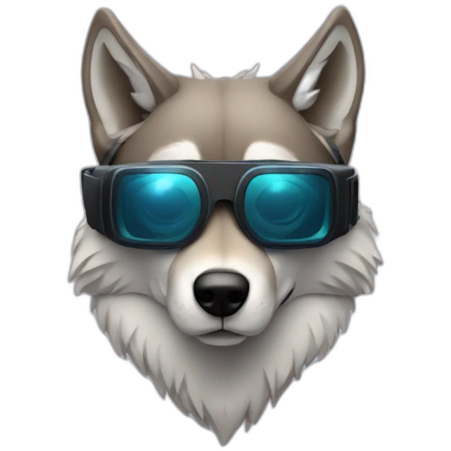 wolf with vr glasses emoji