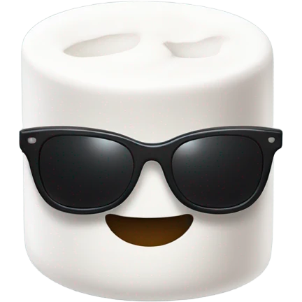 A marshmallow that is wearing sunglasses  emoji