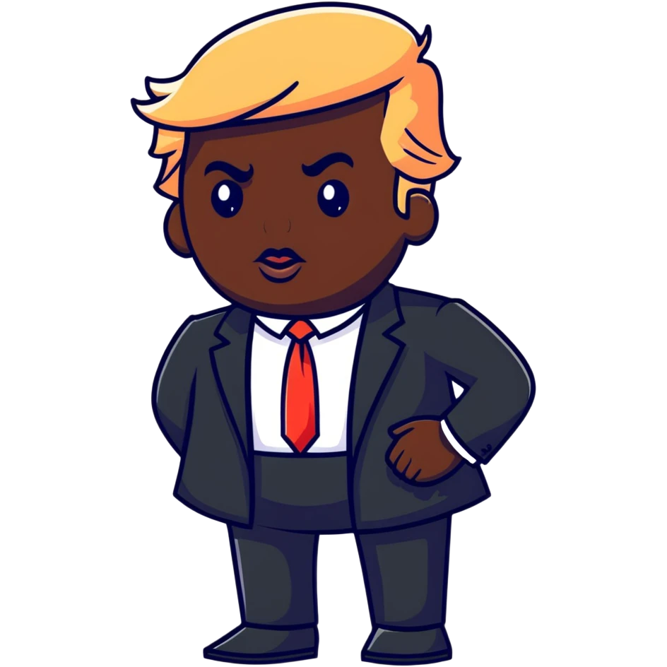 Donald Trump with black skin emoji