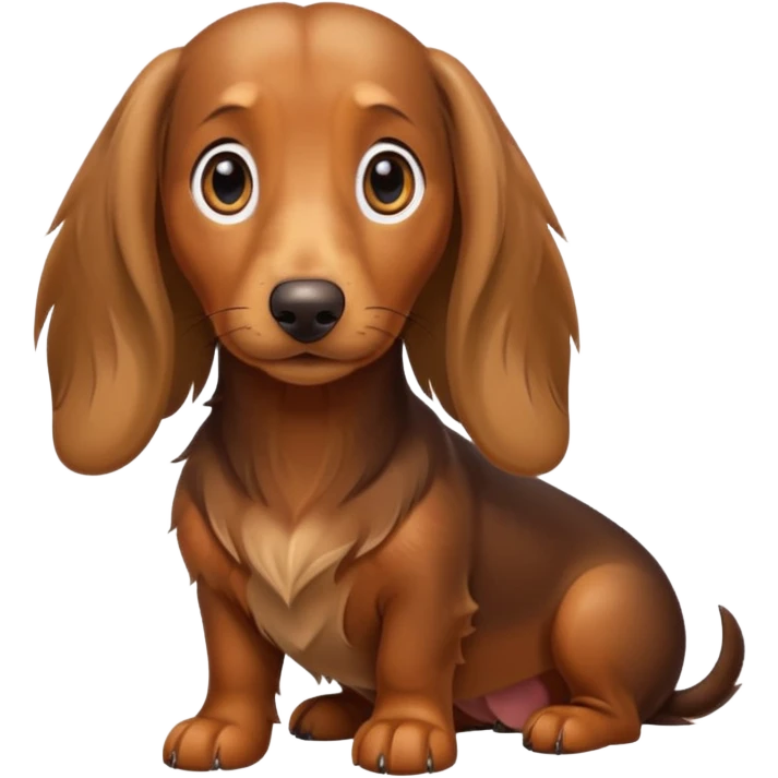 Long haired Weiner dog emoji